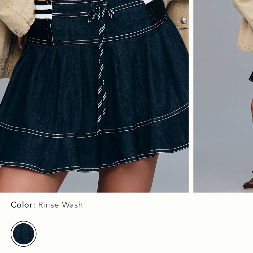 Pilcro Denim Mini Skirt in Rinse Wash